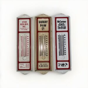 Lot of 3 Vintage Wall Mount Advertising Thermometers
